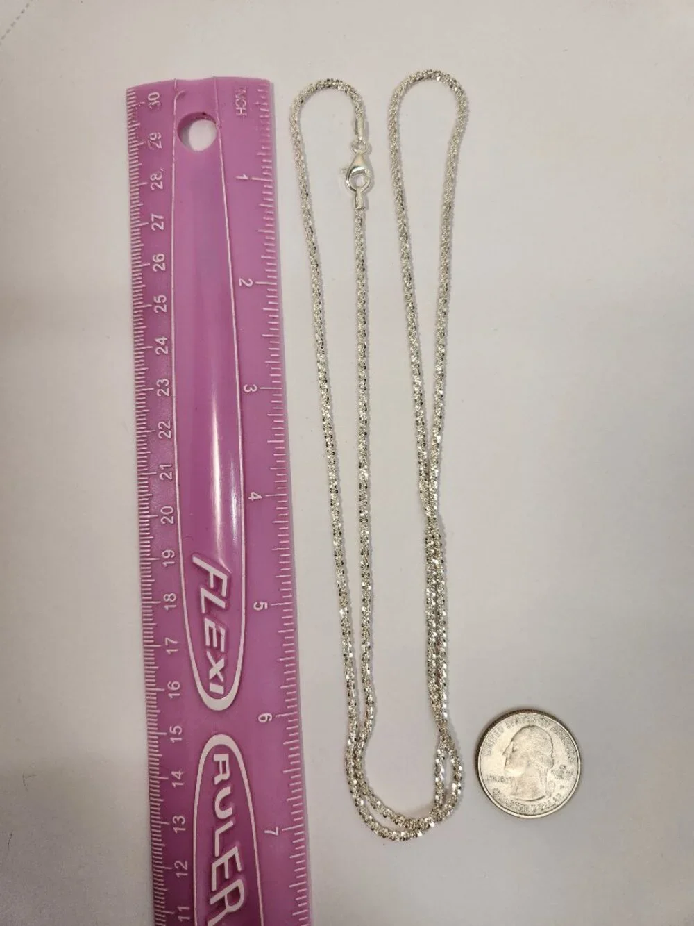 VTG NIB Italian Sterling Silver 925 Diamond-cut Criss Cross Chain Necklace 24